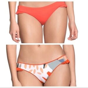 Maaji Mandarin reversible orange ornate swim bottom Large NWT